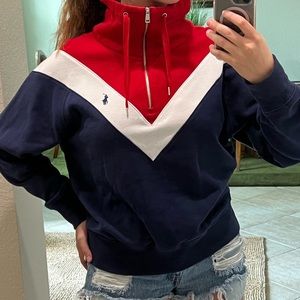 Polo Ralph Lauren Red, White and Blue Chevron Sweatshirt - W M